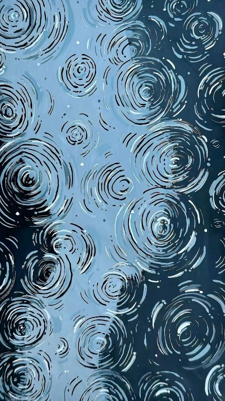 Ilustração de ondas circulares em tons de azul